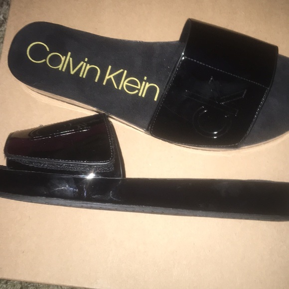 calvin klein black slides